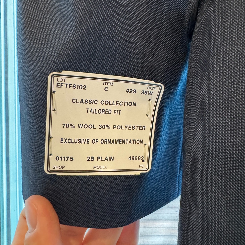 Jos. A. Bank Blue Sport Coat with Structured Shoulders - Picture 4 of 7